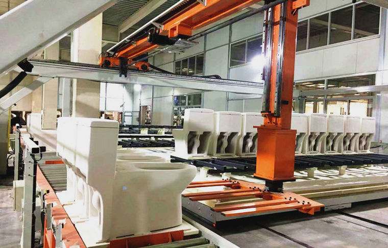 马桶装卸窑桁架机械手